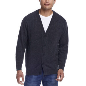 Weatherproof Vintage Men Cashmere Cardigan Charcoal Heather Size XL